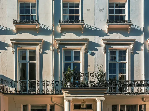 Traditional London architecture with ornate ironwork